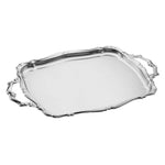 Metallurgica Motta Barocco Stainless Steel Rectangular Serving Tray with Handles, 15.7 x 11.8-Inches