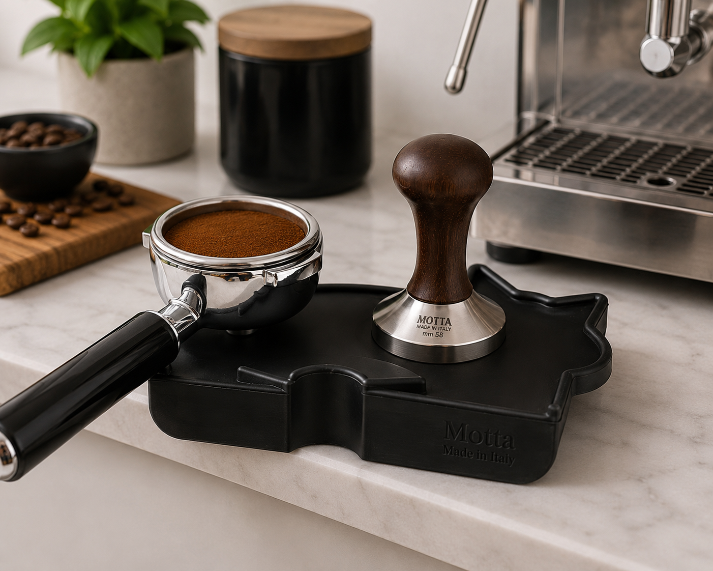 Motta Cat Silicone Espresso Tamping Mat with Holder | Made in