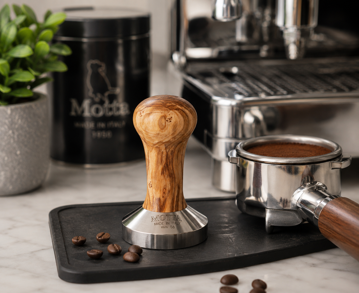 Motta 58 mm Olive Wood Convex Base Espresso Tamper | Made in Italy