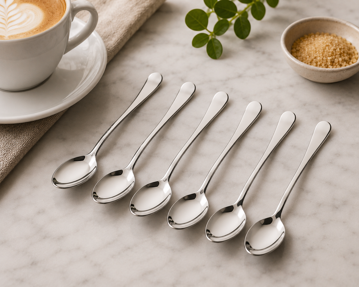 Motta Set of 6 Cappuccino Spoons | 18/10 Stainless Steel | Italy