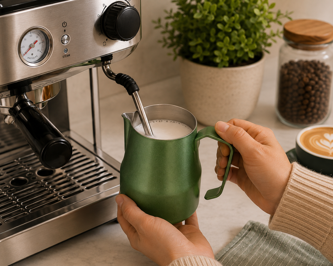 Motta Europa Green Frothing Pitcher 35 cl (11.8 oz) | Stainless
