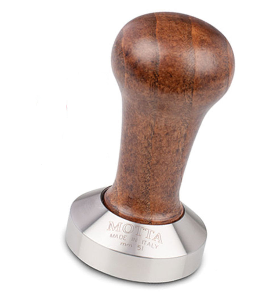 Metallurgica Motta Motta Metallurgica 51 mm Coffee/Espresso Brown Tamper with Stainless Steel Flat Base  Compatible with Delonghi Pump Machine series, Capresso PRO, and Breville 800 Series