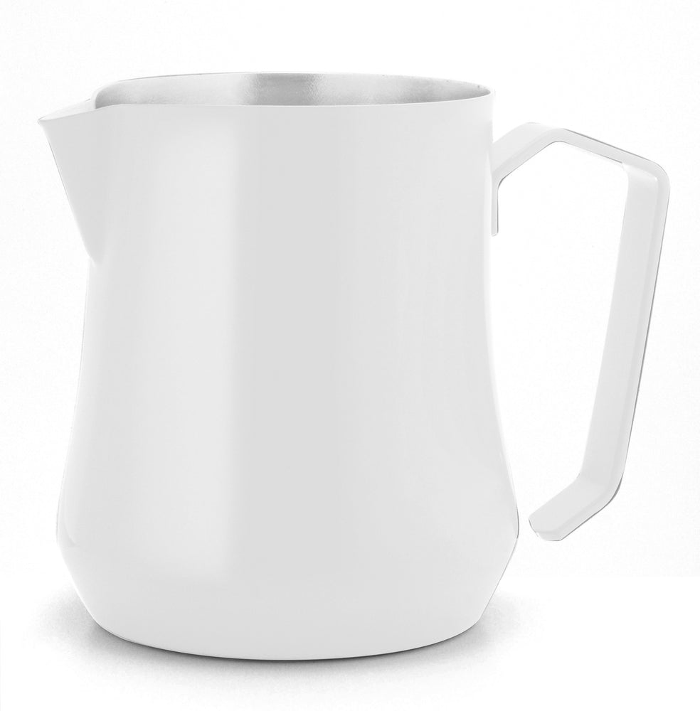 Metallurgica Motta White Tulip Stainless Steel Frothing Pitcher, 11.8-Oz