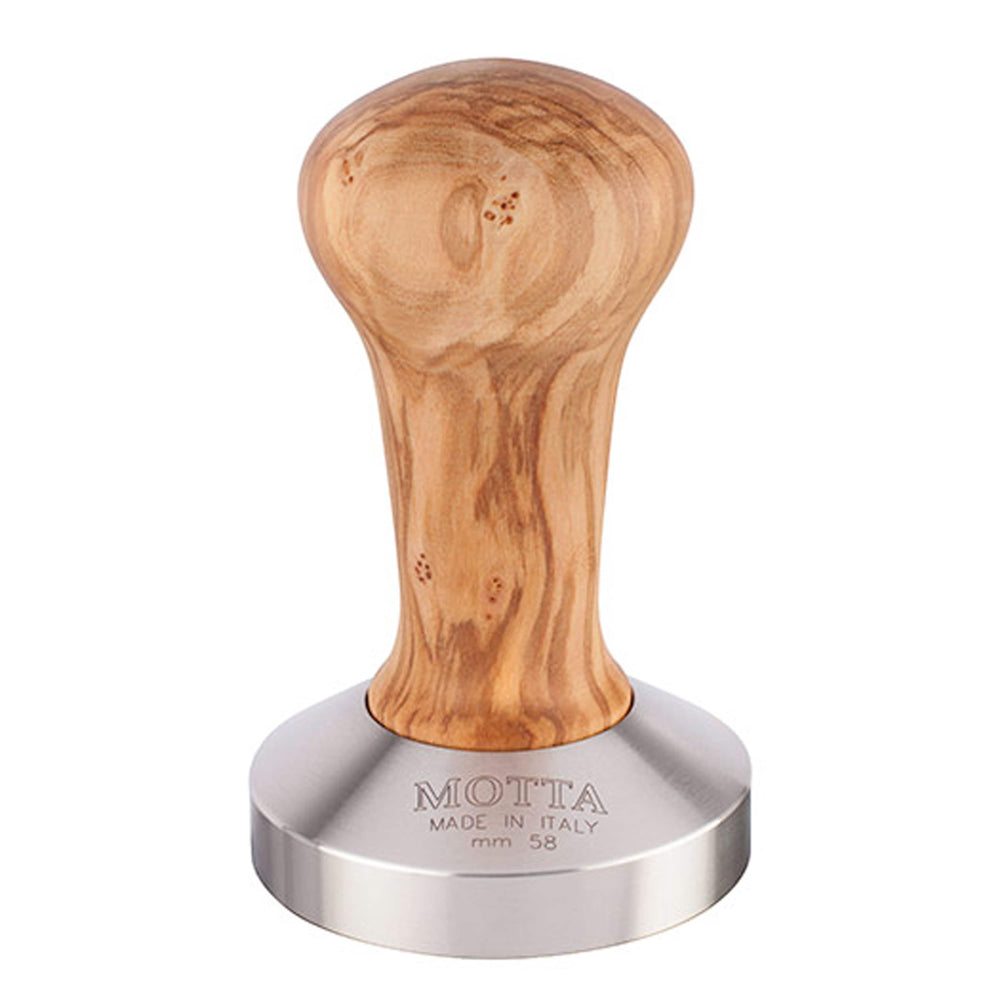 Motta Flat Stainless Coffee Tamper ø 58mm Olive Wood Handle Commercial –  Coffeesection