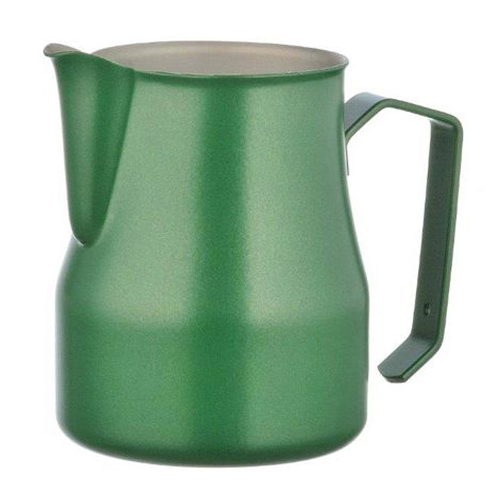 Metallurgica Motta Europa Professional Stainless Steel Green Frothing Pitcher, 11.8-Oz