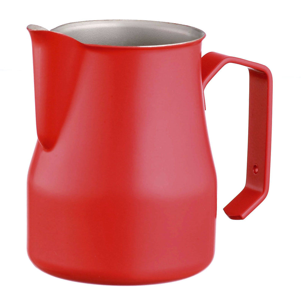 Metallurgica Motta Europa Professional Stainless Steel Red Frothing Pitcher, 11.8-Oz