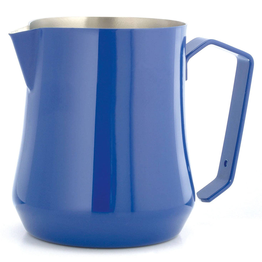 Metallurgica Motta Tulip Stainless Steel Blue Frothing Pitcher, 17-Oz