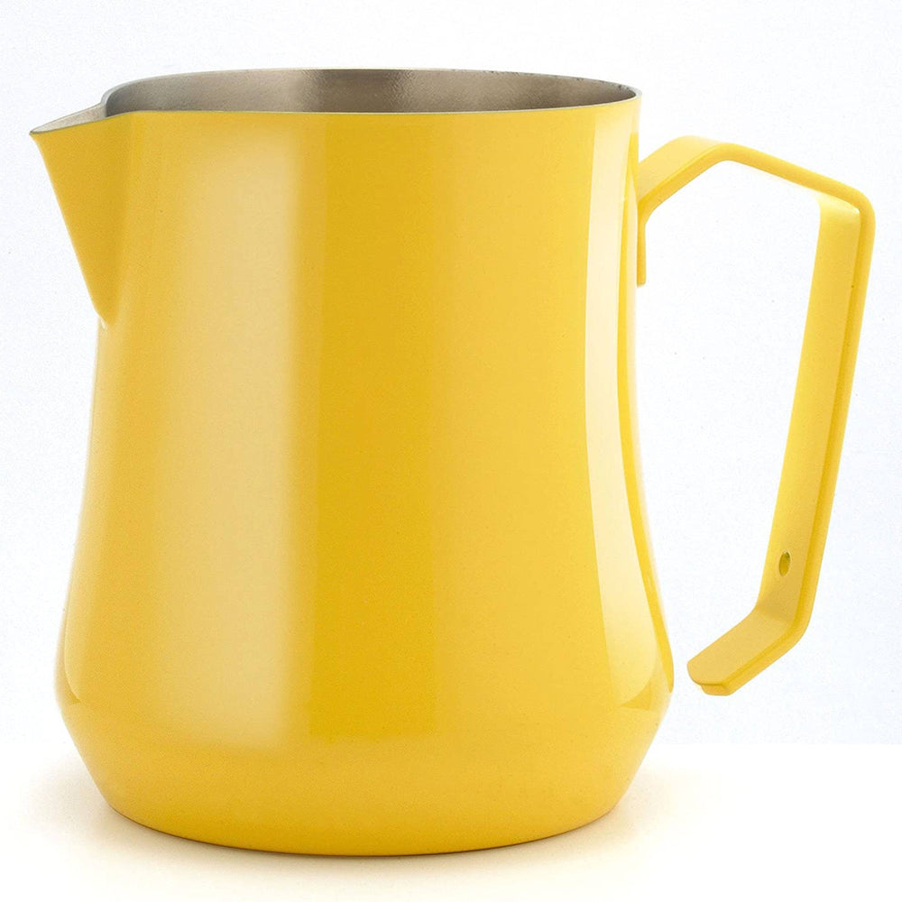 Metallurgica Motta Tulip Stainless Steel Yellow Frothing Pitcher, 17-Oz