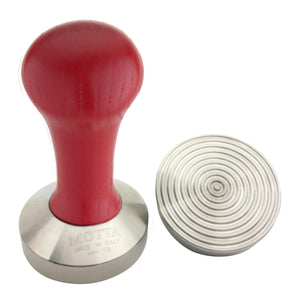 
                  
                    Metallurgica Motta 58mm Wood Coffee Wave Tamper With Stainless Steel Flat Base, Red
                  
                