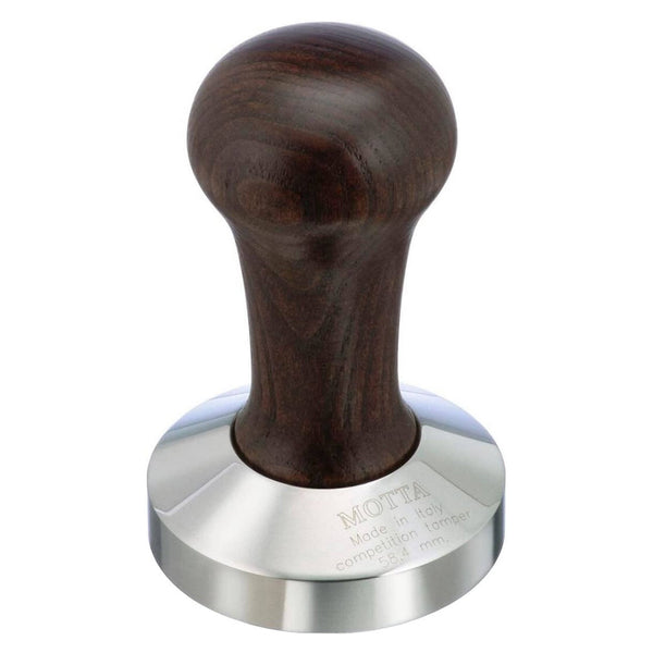 Metallurgica Motta 58.4mm Competition Ash Wood Coffee Tamper With Stainless Steel Flat Base, Brown - Motta-USA